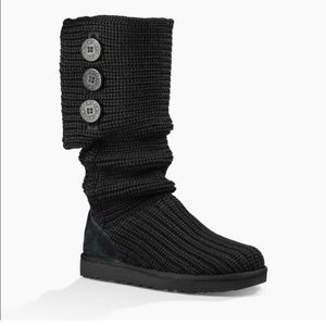 UGG Black Knit Winter Boots